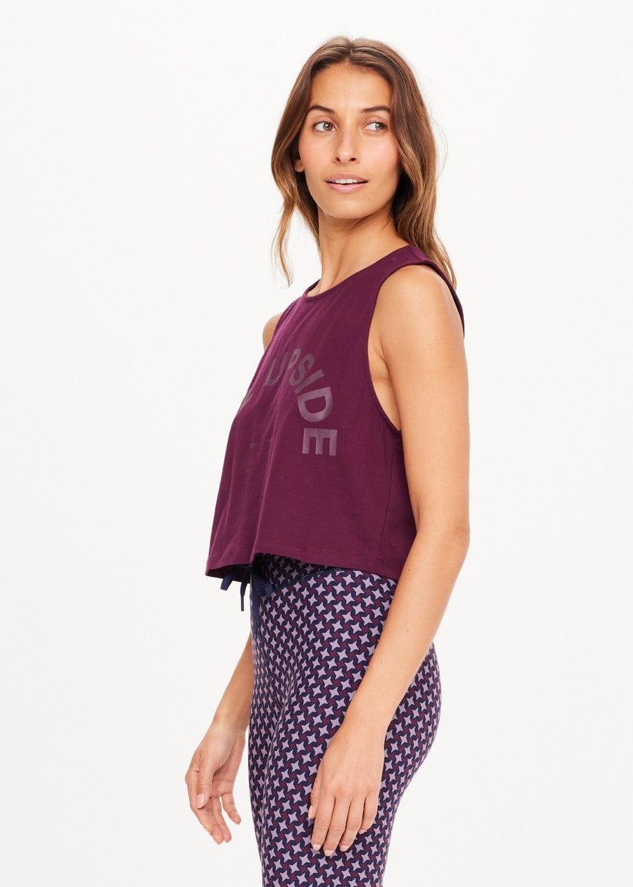 Bailey Crop Tank in Fig Muscle Tanks