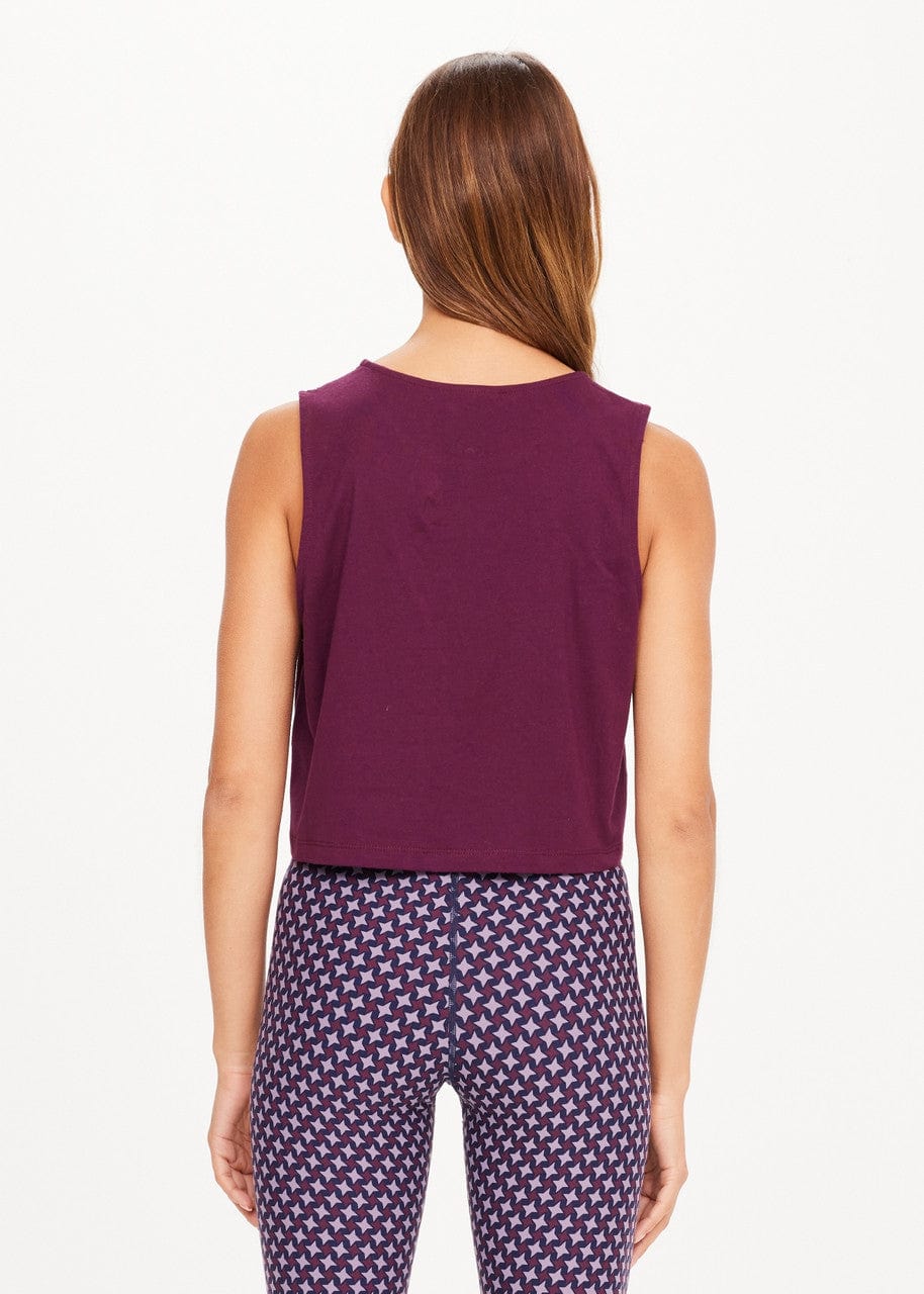 Bailey Crop Tank in Fig Muscle Tanks