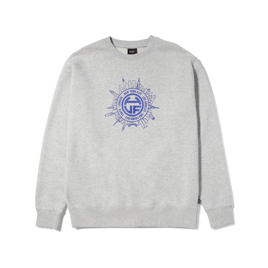 HUF Internationally Known Crewneck - Heather Grey Crewnecks