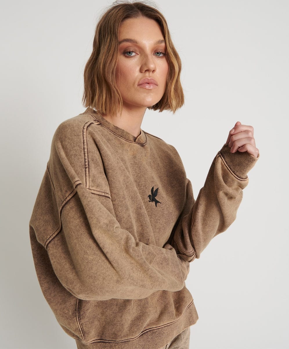 One Teaspoon Rust Bower Bird Retro Sweater Sweaters