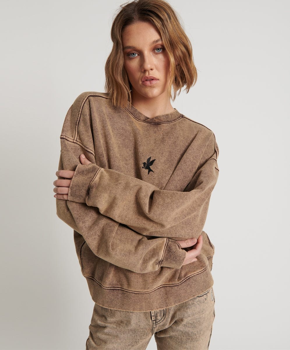 One Teaspoon Rust Bower Bird Retro Sweater Sweaters