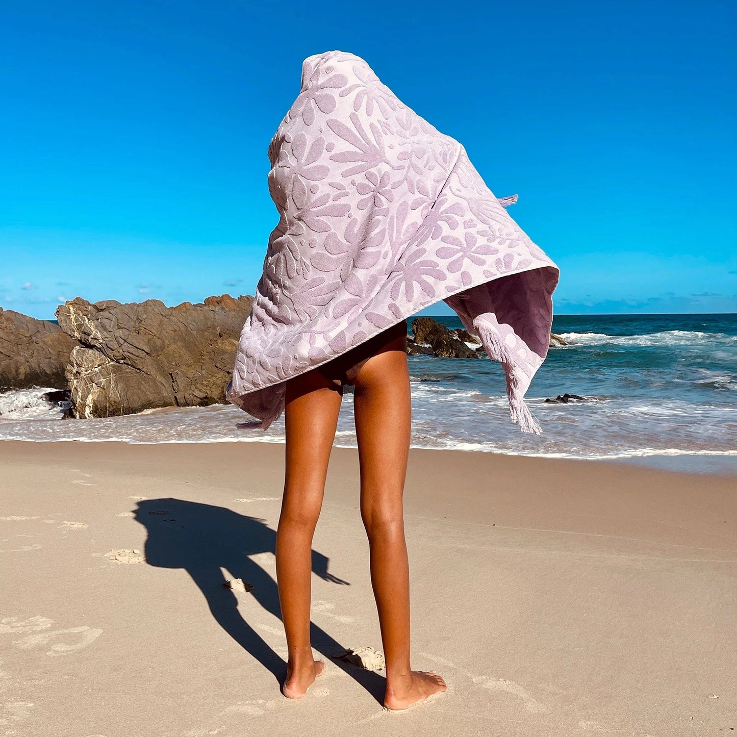 SUNNYLiFE Luxe Towel - Rio Sun Pastel Lilac Beach Towel