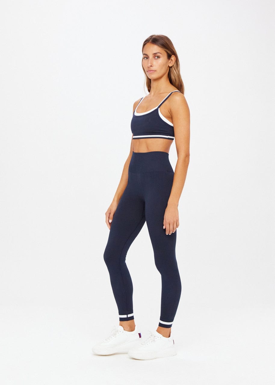 The Upside Form Seamless Kelsey Bra in Navy Crop Tops