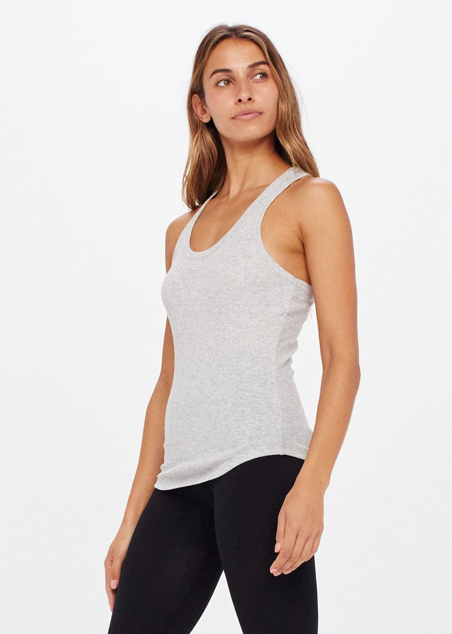 The Upside Frankie Rib Tank - Grey Marle Tanks
