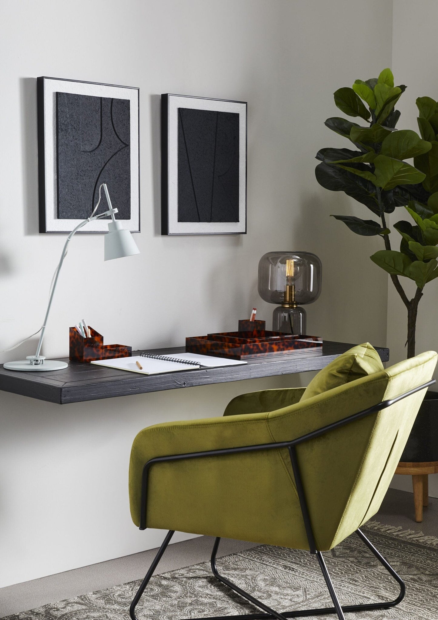 Amalfi Dowling Desk Organiser - Amber/Black Desk Organisers