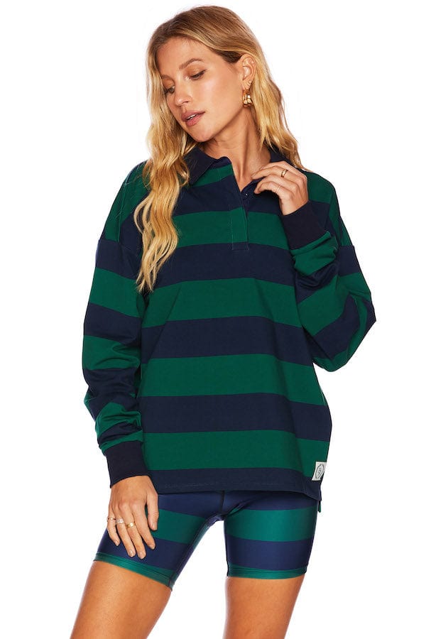 Beach Riot Rugby Shirt Verdant Stripe Pullovers