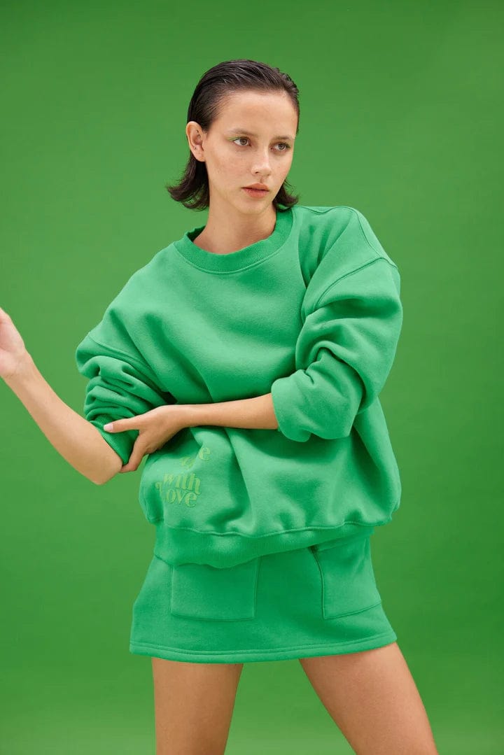 Move With Love Sweater - Kermit Green Crewnecks