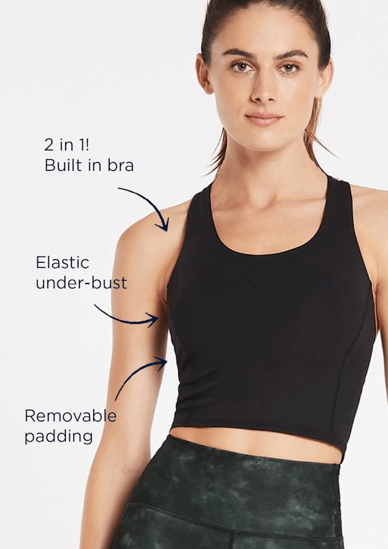 Nimble Activewear Double Down Tank - Black Tanks