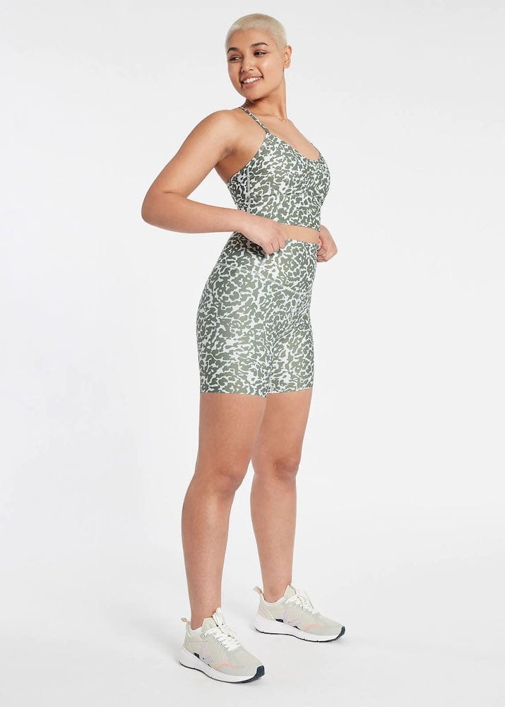 Nimble Activewear Heart Opener Bralette - Agave Green Ripple Crop Tops