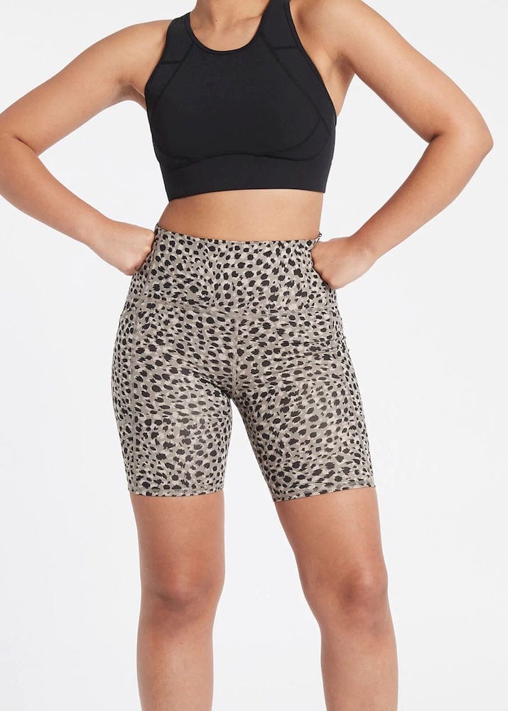 Nimble Activewear Stash and Dash Bike Short - Taupe Wild Bike Shorts - Womens
