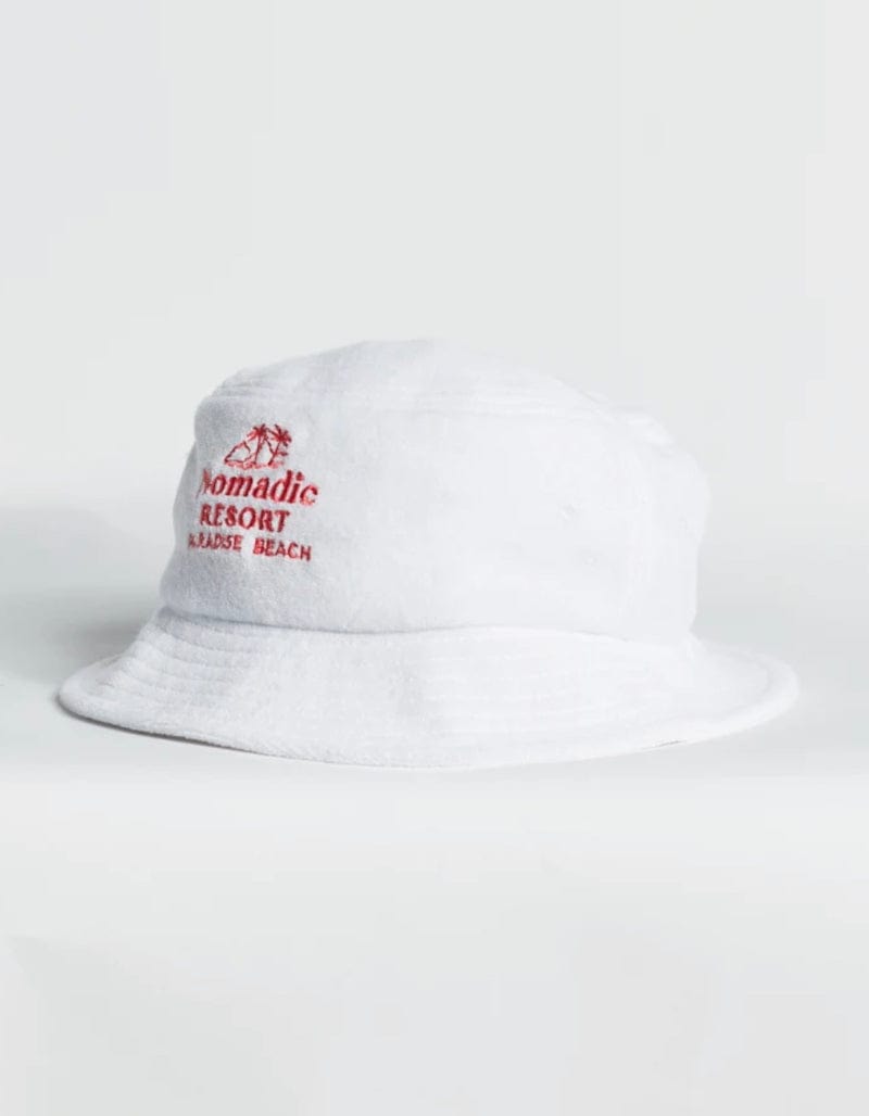 Nomadic Paradise Beachy Bucket Hat - White Hats