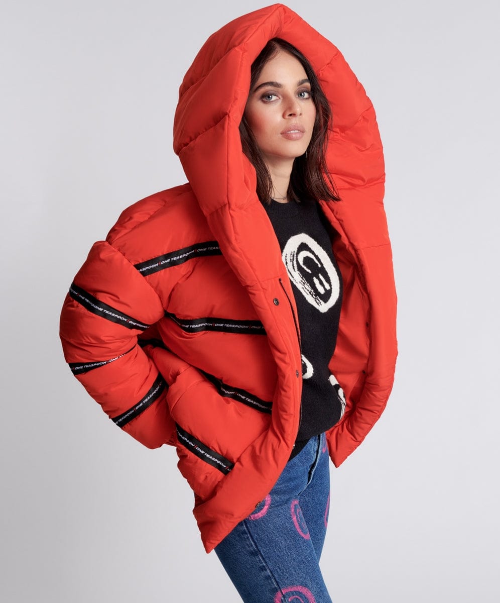 One Teaspoon Addicted Puffa Jacket Red –