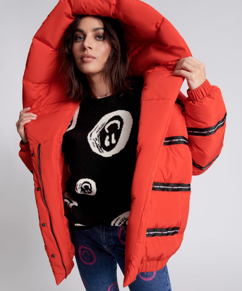 One Teaspoon Addicted Puffa Jacket - Red Jackets - Womens