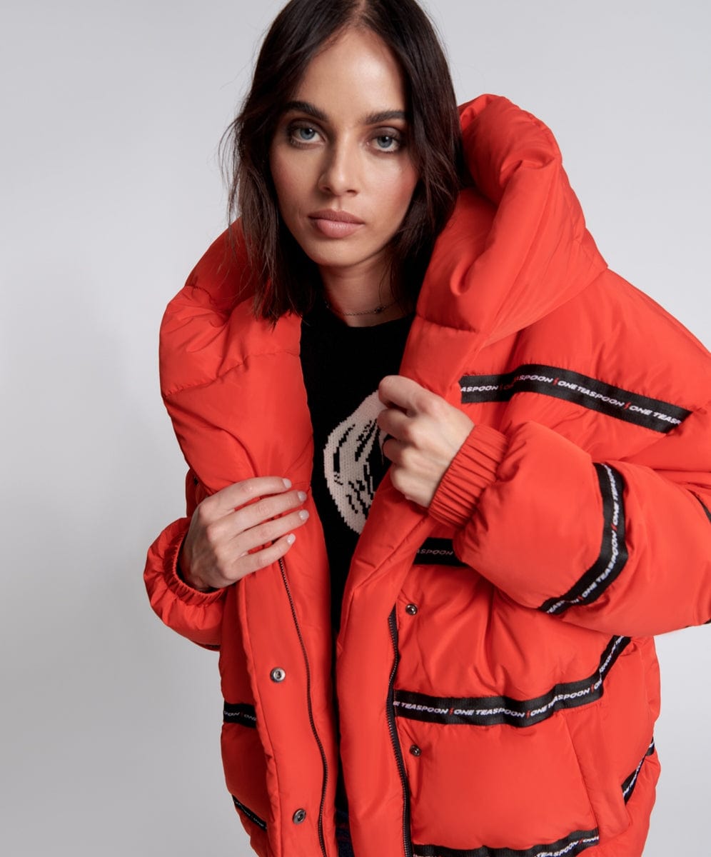 One Teaspoon Addicted Puffa Jacket - Red Jackets - Womens