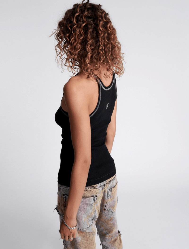 One Teaspoon Bower Bird Singlet - Jett Black Tanks