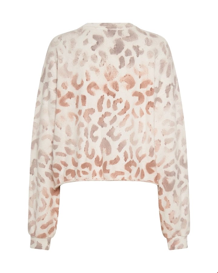One Teaspoon OTS Commuter Crop Sweater - Pink Animal Crewnecks - Womens
