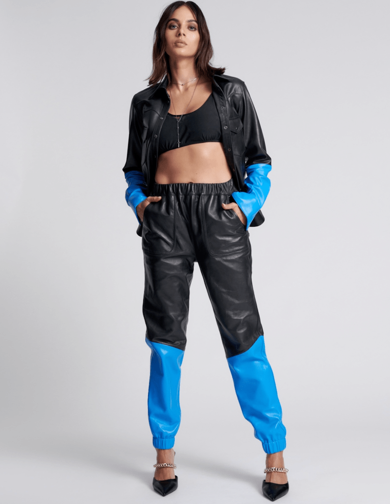 One Teaspoon Stand By Leather Fitted Shacket Jackets - Womens