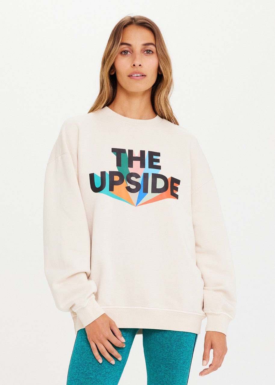 The Upside Infinite Saturn Crew In Ecru Crewnecks