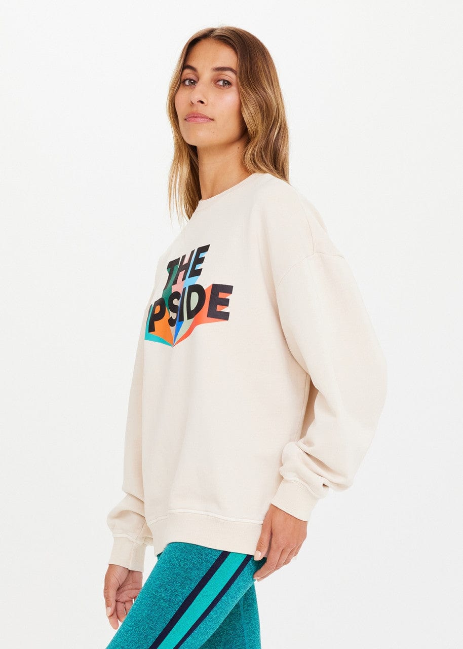 The Upside Infinite Saturn Crew In Ecru Crewnecks