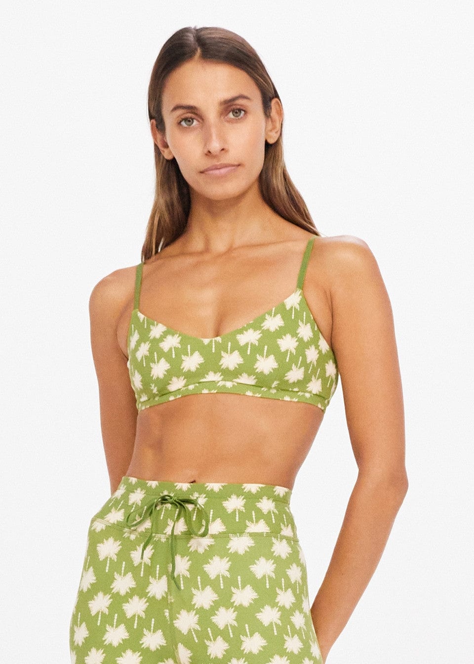 The Upside Loulu Ballet Bra - Kiwi Palm Crop Tops