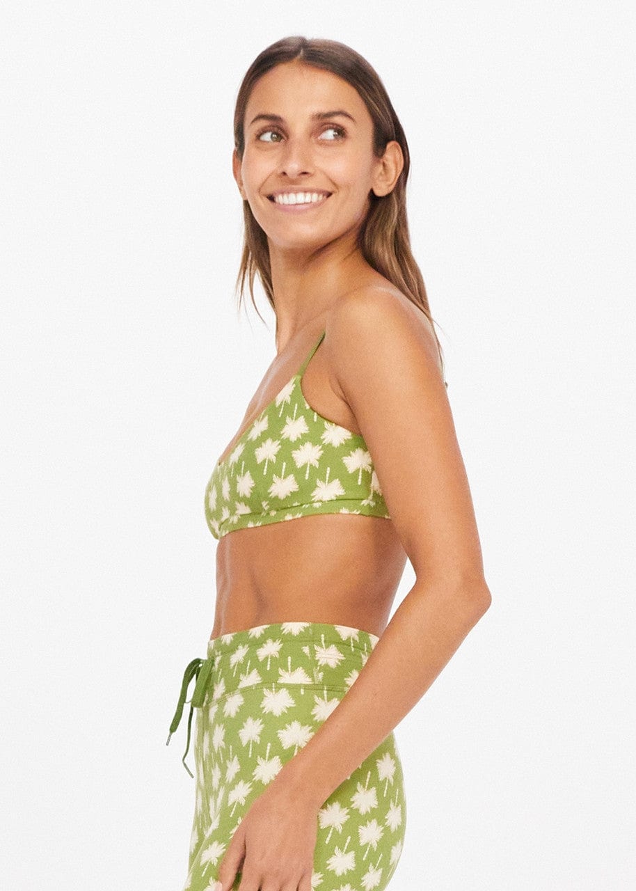 The Upside Loulu Ballet Bra - Kiwi Palm Crop Tops
