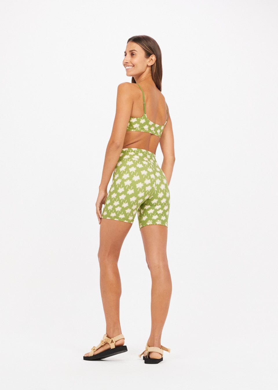 The Upside Loulu Ballet Bra - Kiwi Palm Crop Tops
