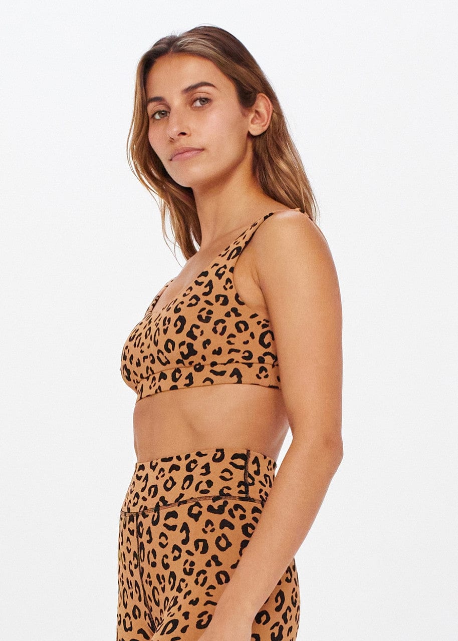The Upside Zanzi Daisy Bra - Leopard Crop Tops