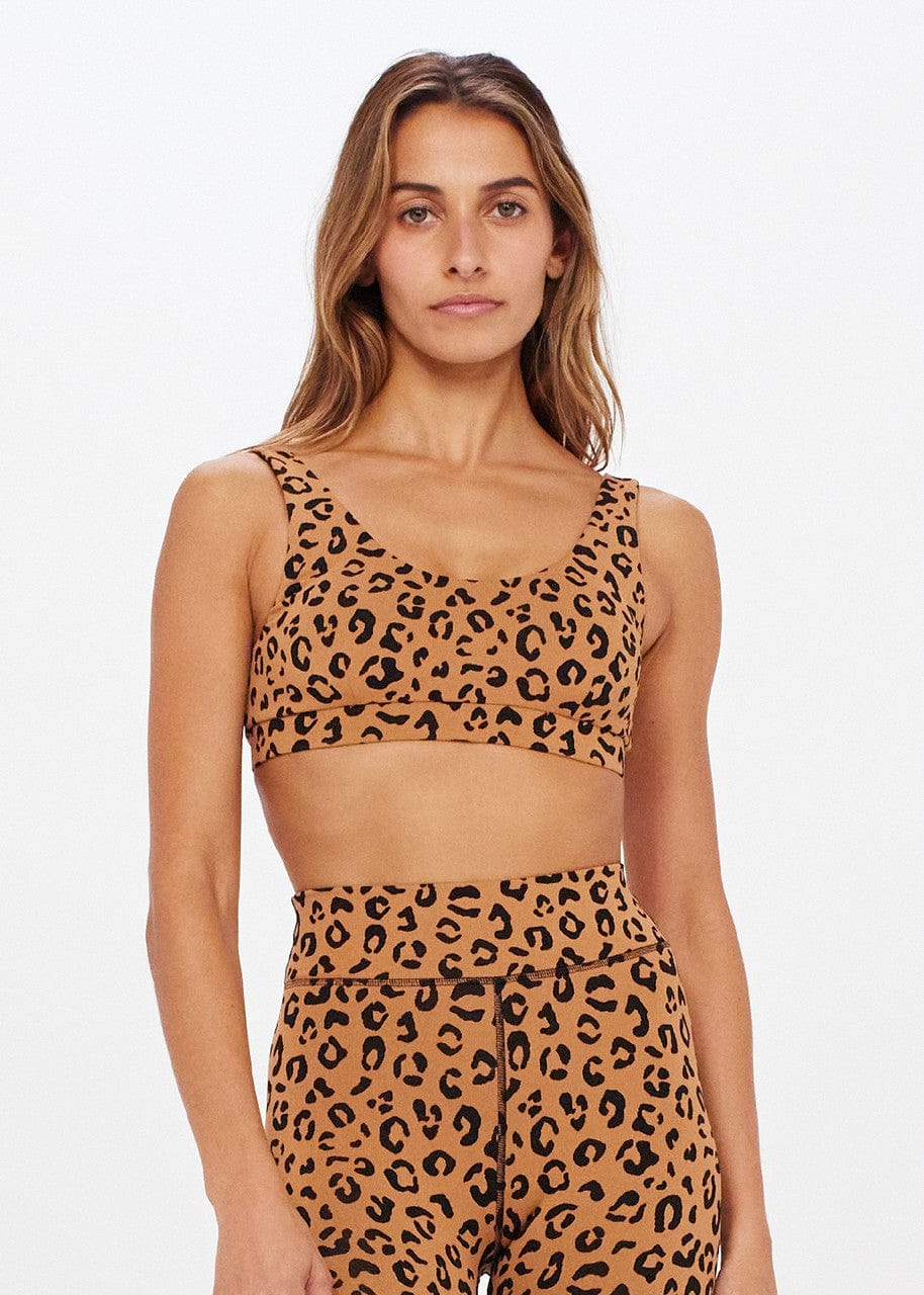 The Upside Zanzi Daisy Bra - Leopard Crop Tops