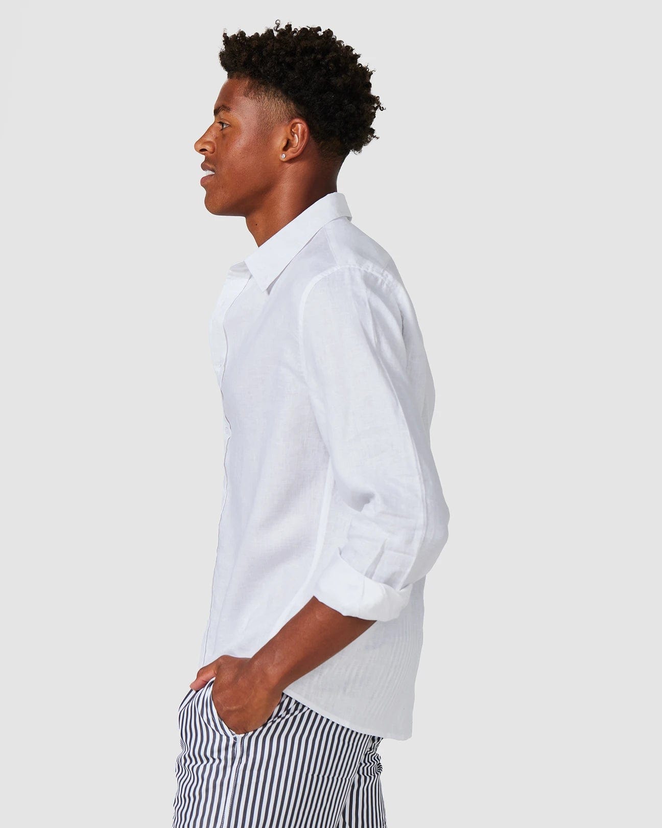 Vacay Swimwear Men's Linen Shirt White Shirts - Mens