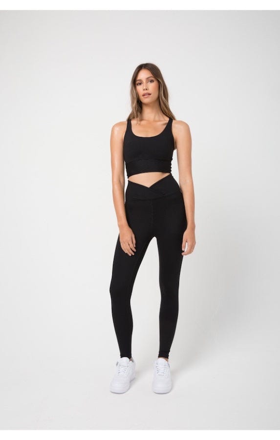 Year of Ours Rib Gym Bra - Black Crop Tops