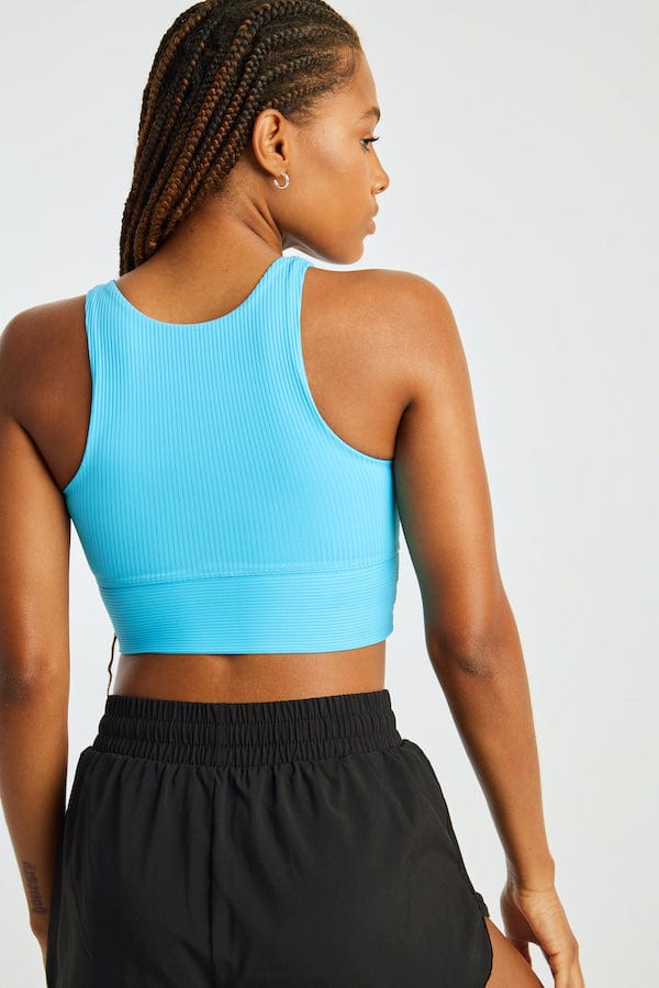 Year of Ours Rib Gym Bra - Pisces Blue Crop Tops