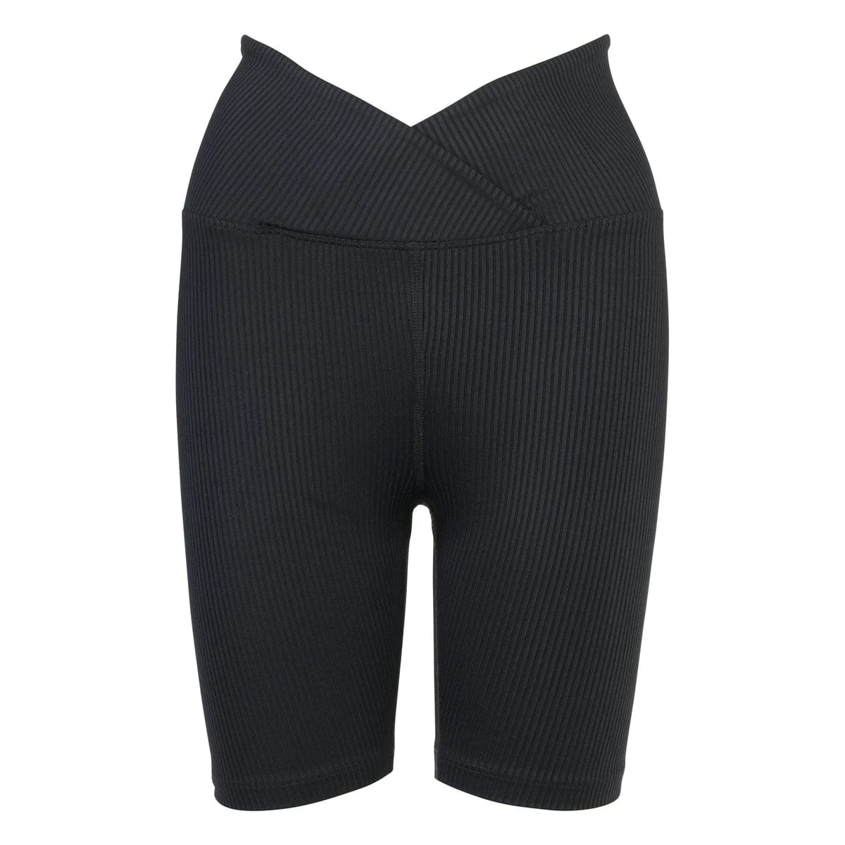 Year of Ours Ribbed V Waist Biker Short - Black Bike Shorts - Womens