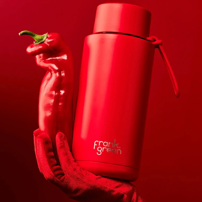 Frank Green Limited Edition Atomic Red Ceramic Reusable Bottle - 34oz/1000ml Drink Bottles