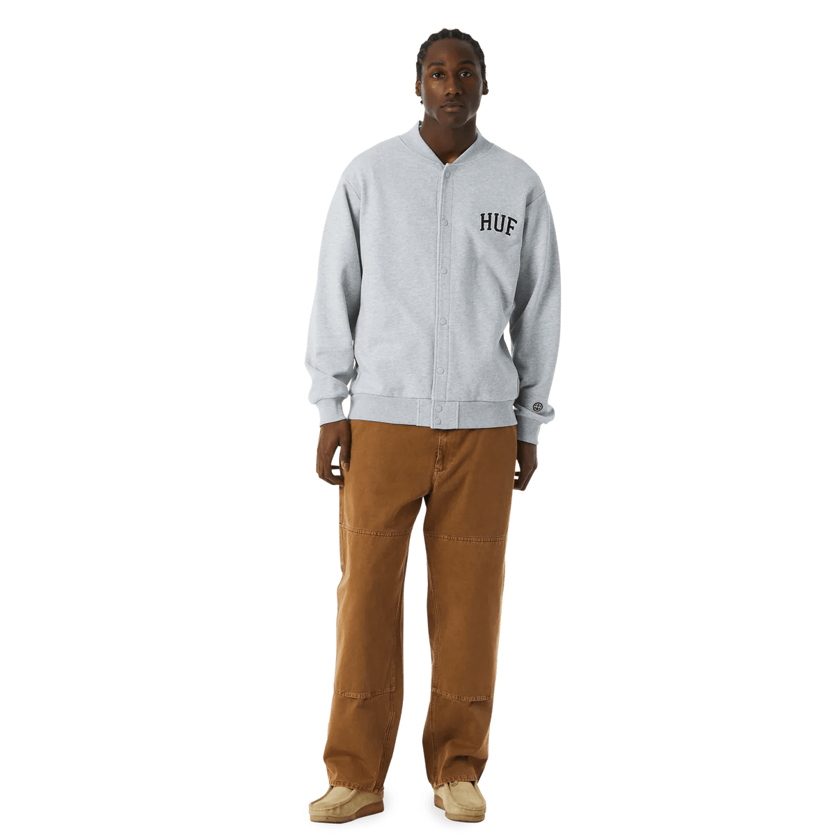 HUF Athletic Cardigan - Heather Grey Jackets