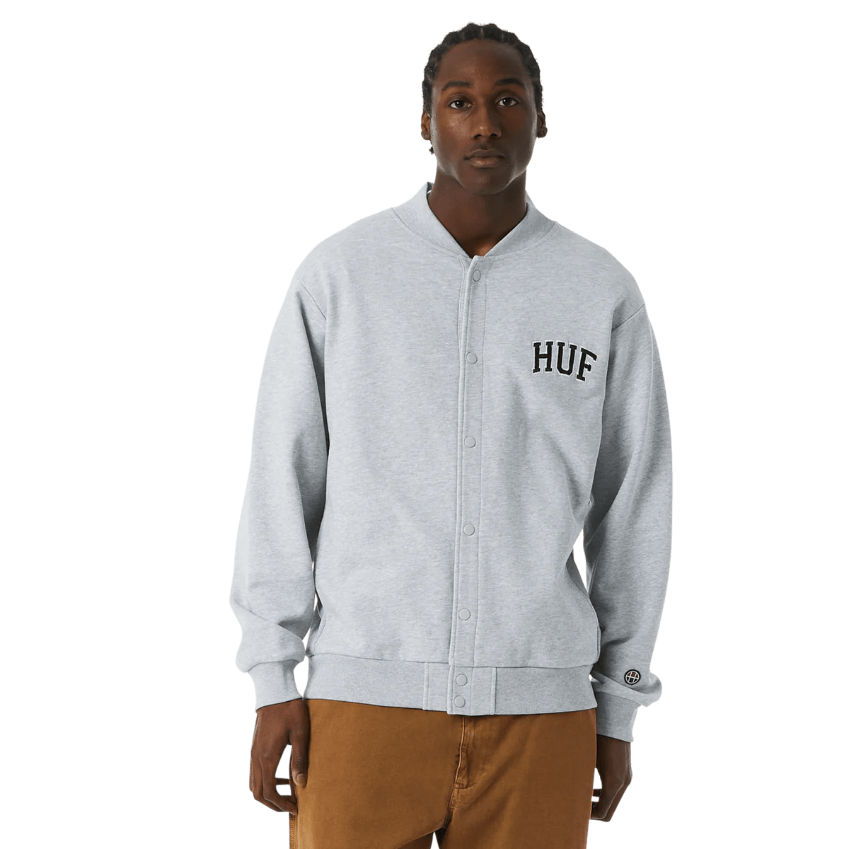 HUF Athletic Cardigan - Heather Grey Jackets