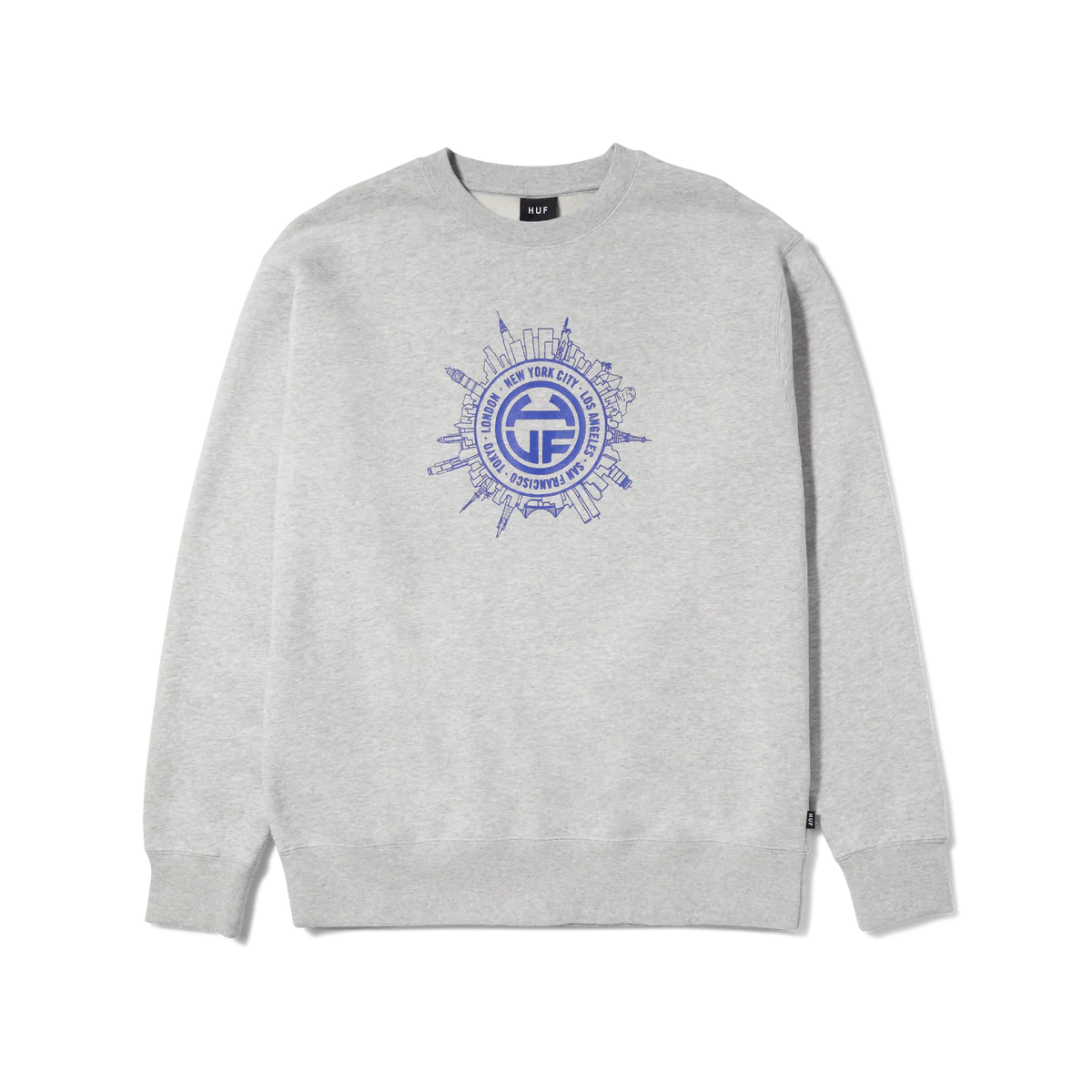 HUF Internationally Known Crewneck - Heather Grey Crewnecks