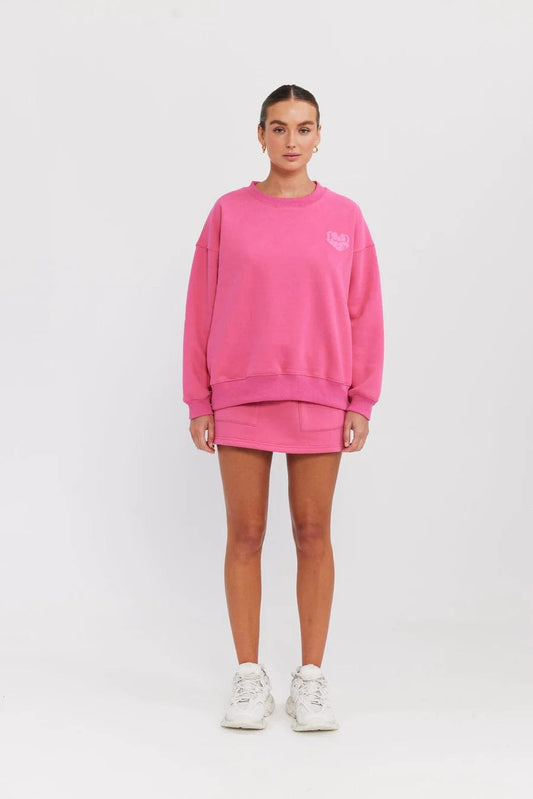 Move With Love Sweater - Hyper Pink Crewnecks