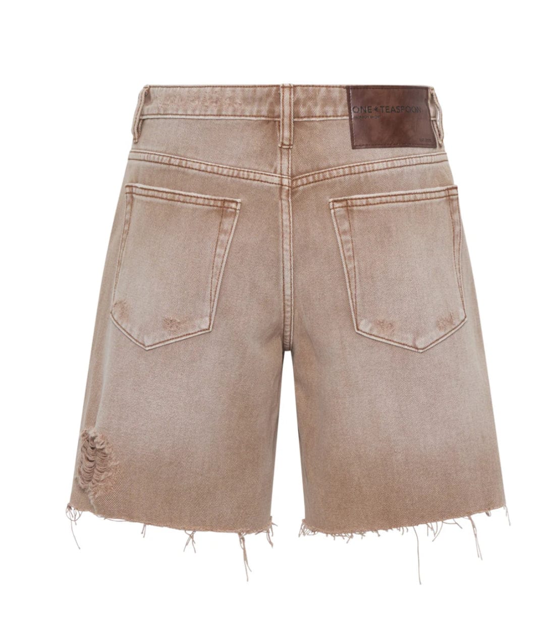 One Teaspoon Tobacco Jackson Mid-waist Wide Leg Shorts Shorts