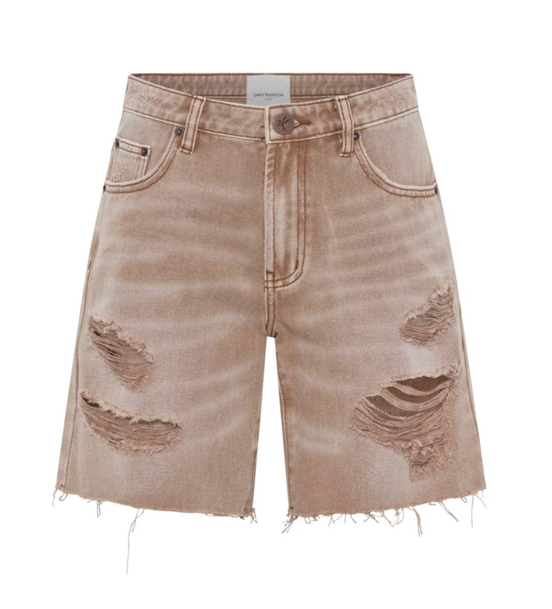 One Teaspoon Tobacco Jackson Mid-waist Wide Leg Shorts Shorts