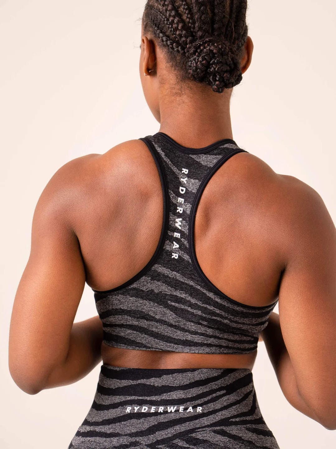 Ryderwear Zebra Seamless Sports Bra Crop Tops