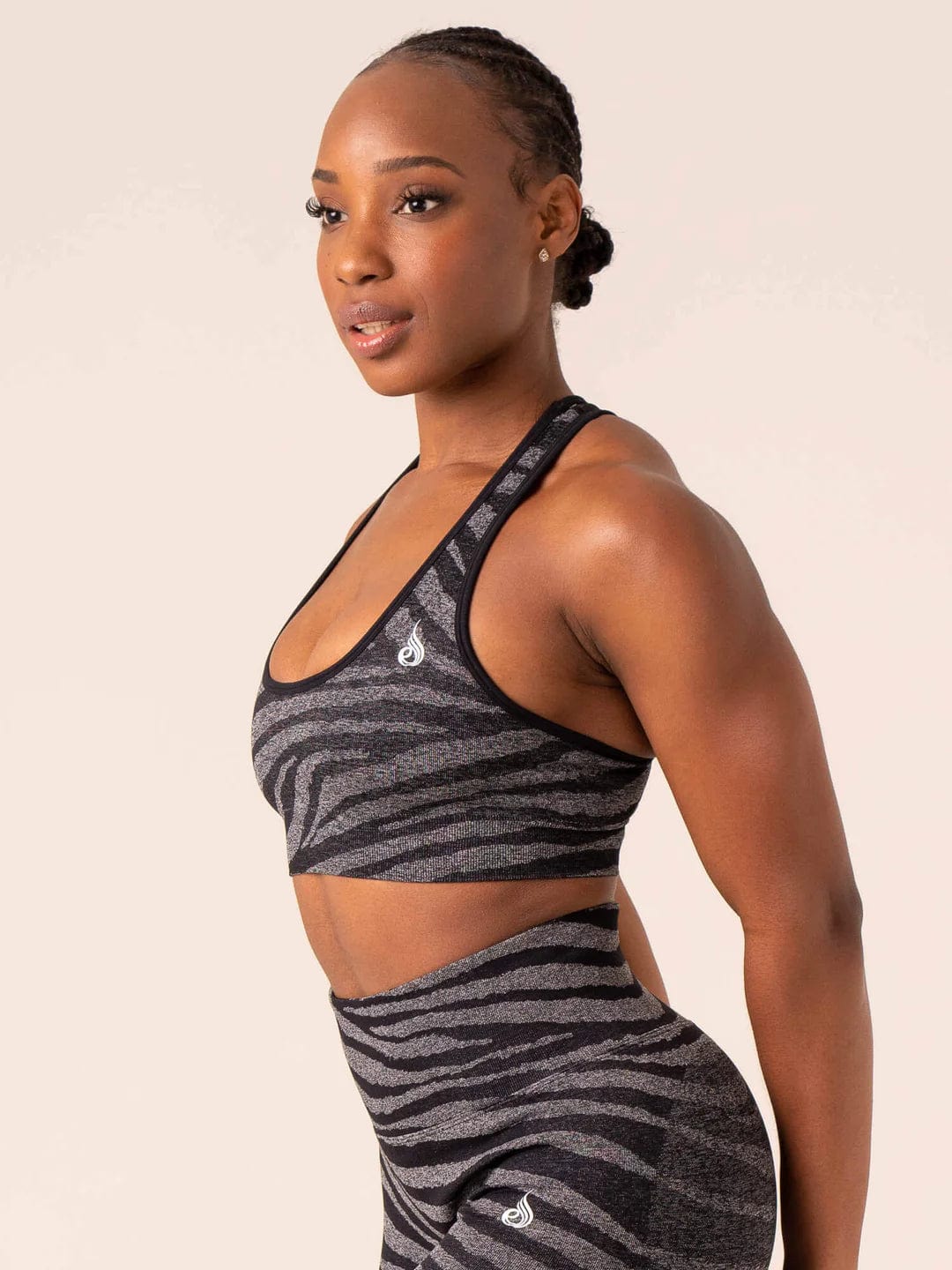 Ryderwear Zebra Seamless Sports Bra Crop Tops