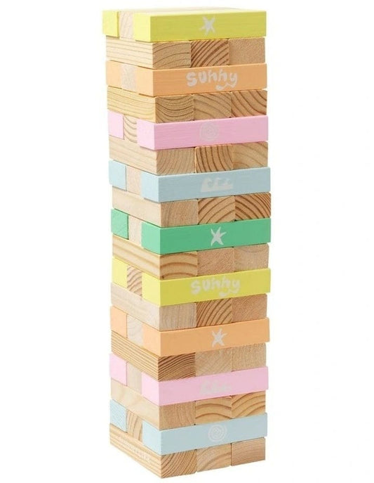 SUNNYLiFE Pool Side Giant Jumbling Tower in Pastel Gelato Beach Games