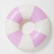 SUNNYLiFE Tube Pool Ring Bubblegum Pink Stripe Lie on Float