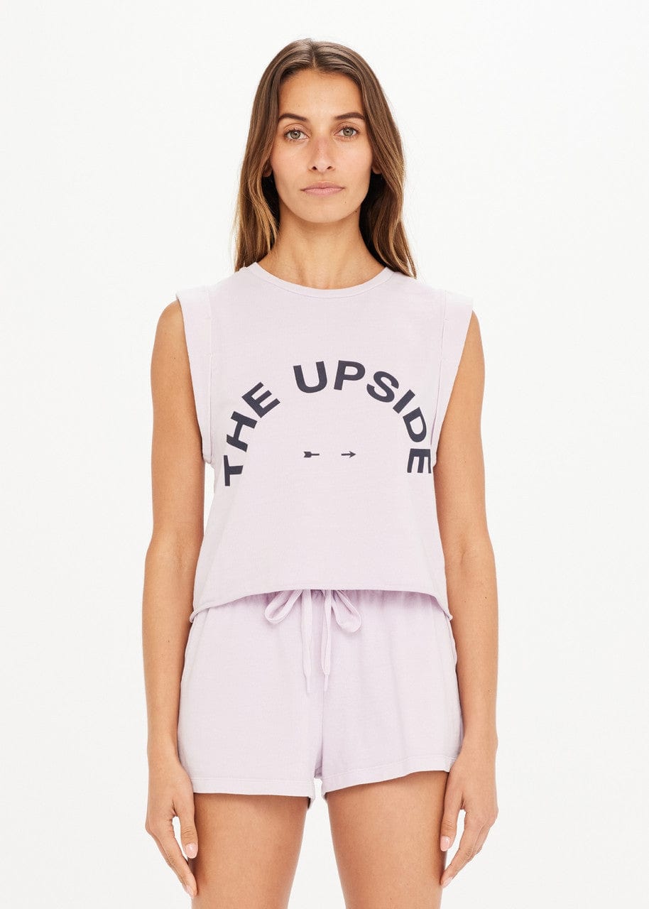 The Upside Akasha Cropped Muscle in Orchid Muscle Tanks