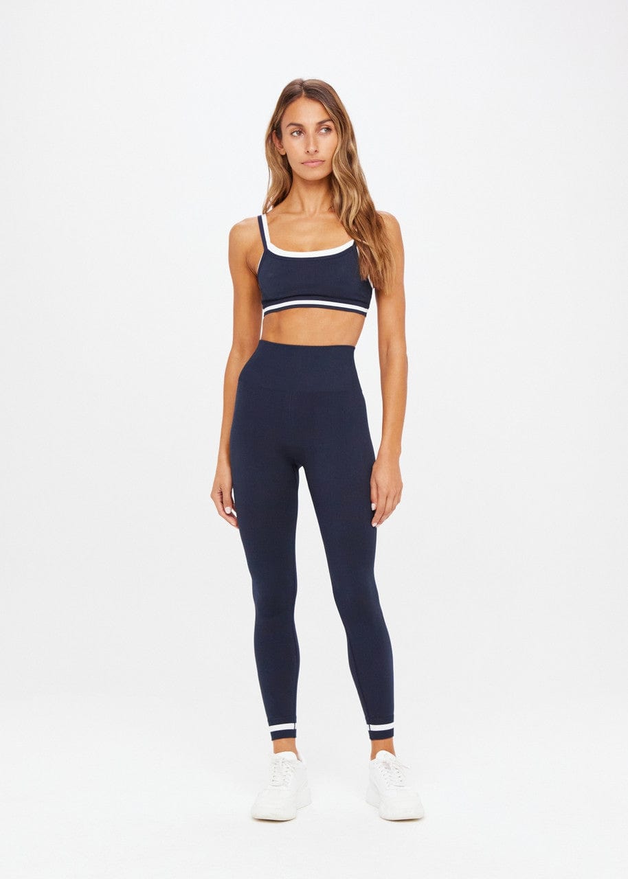 The Upside Form Seamless Kelsey Bra in Navy Crop Tops