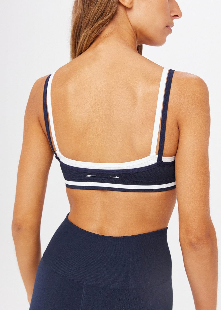 The Upside Form Seamless Kelsey Bra in Navy Crop Tops