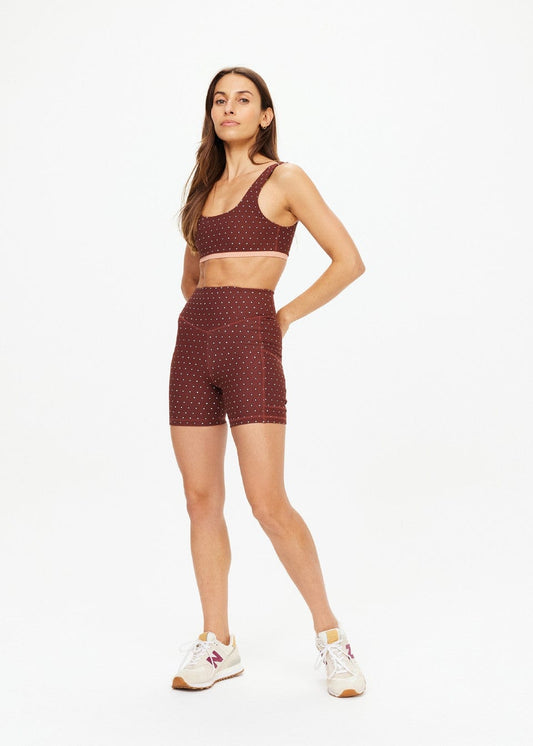 The Upside Maho 5in Pocket Spin Short in Polka Dots Bike Shorts