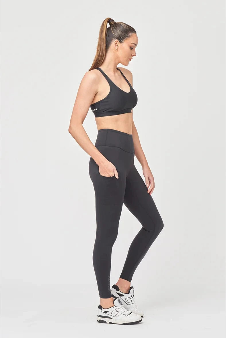 Tully Lou New Pocket Compression Active Pant Wide Waistband Leggings