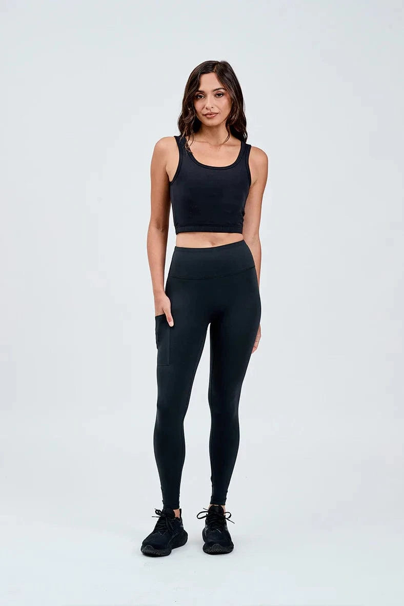 Tully Lou New Pocket Compression Active Pant Wide Waistband Leggings