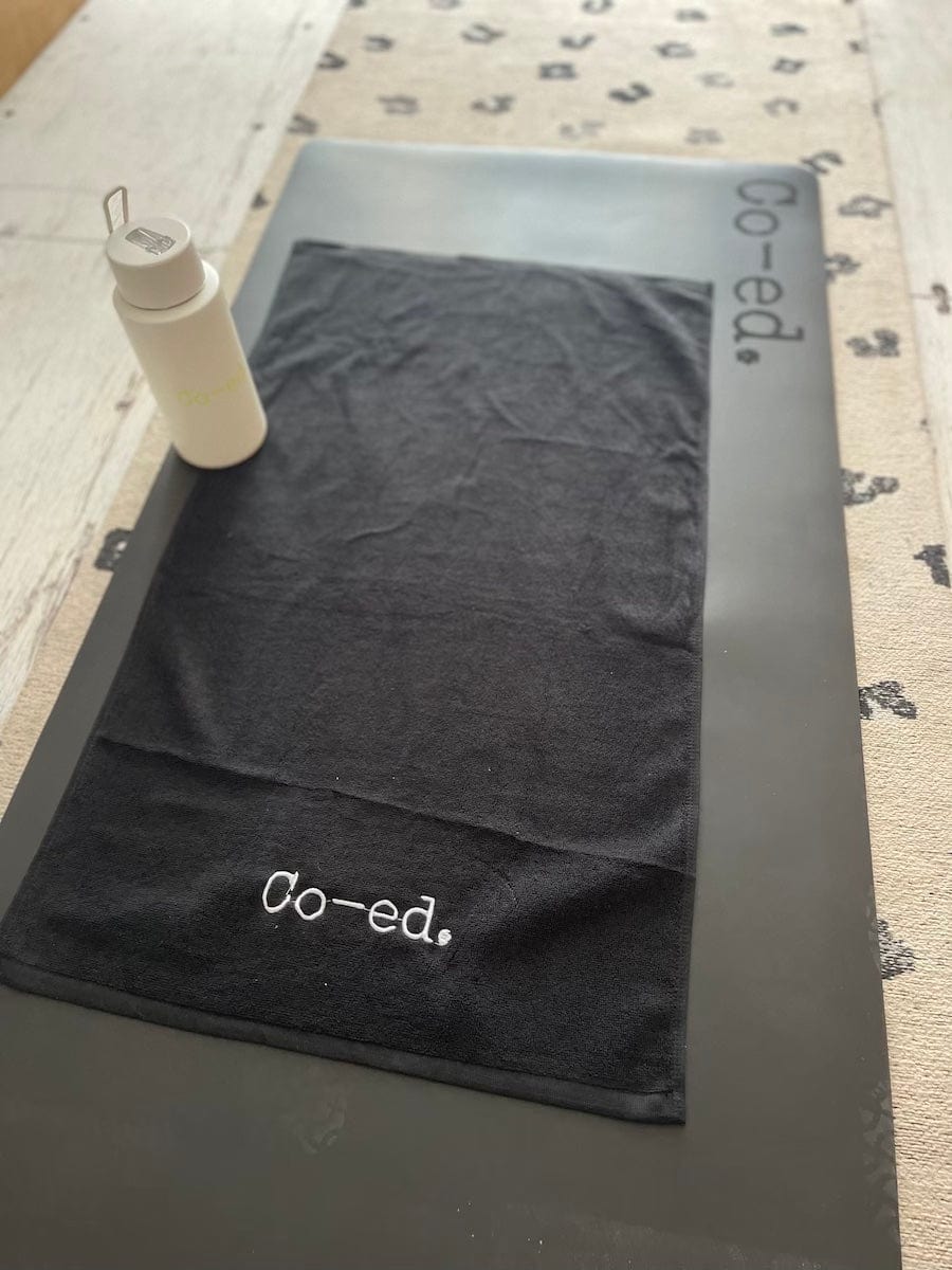 Co-ed Classic Black Cotton Towel Gym Towels